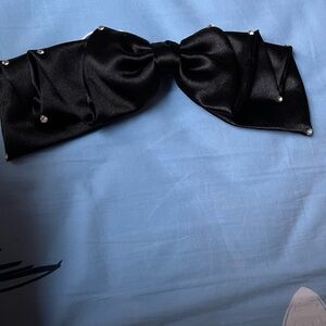 Elegant Black Satin Hair Bow
